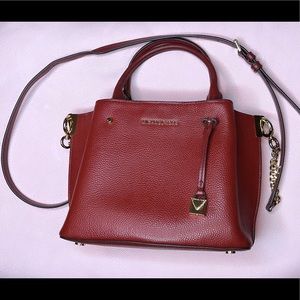 Burgundy Michael Kors leather crossbody purse